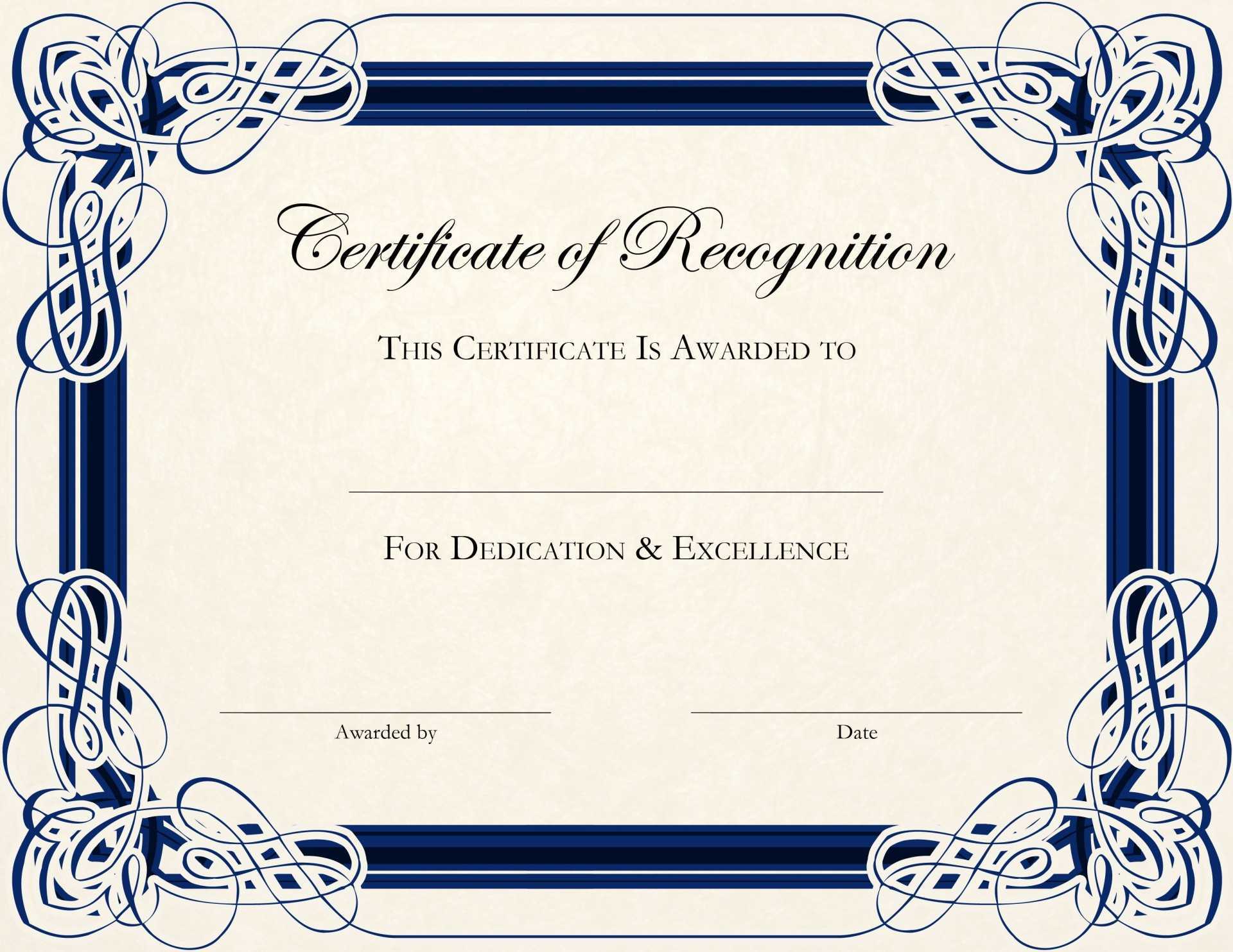 Wonderful Free Printable Certificate Templates Template With Certificate Templates For Word Free Downloads