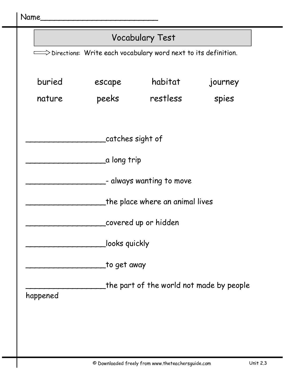 Wonders Second Grade Unit Two Week Three Printouts Regarding Vocabulary Words Worksheet Template