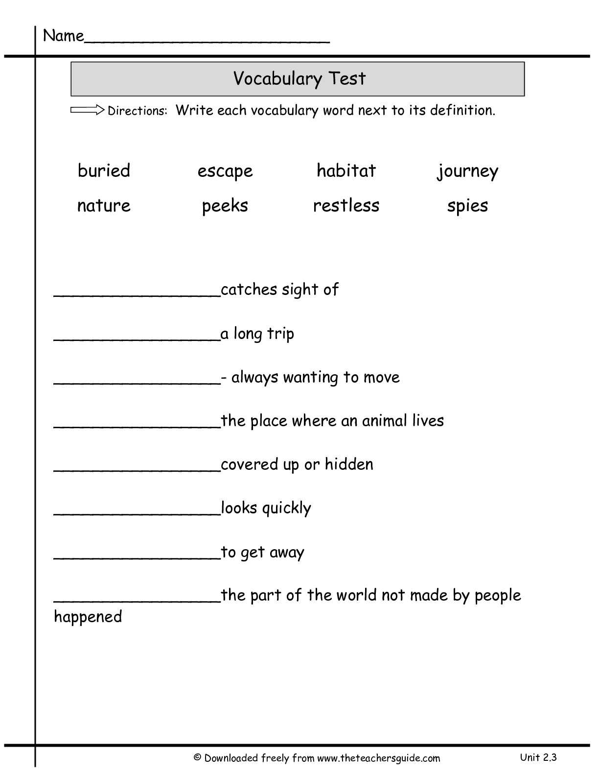 Wonders Second Grade Unit Two Week Three Printouts Regarding Vocabulary Words Worksheet Template