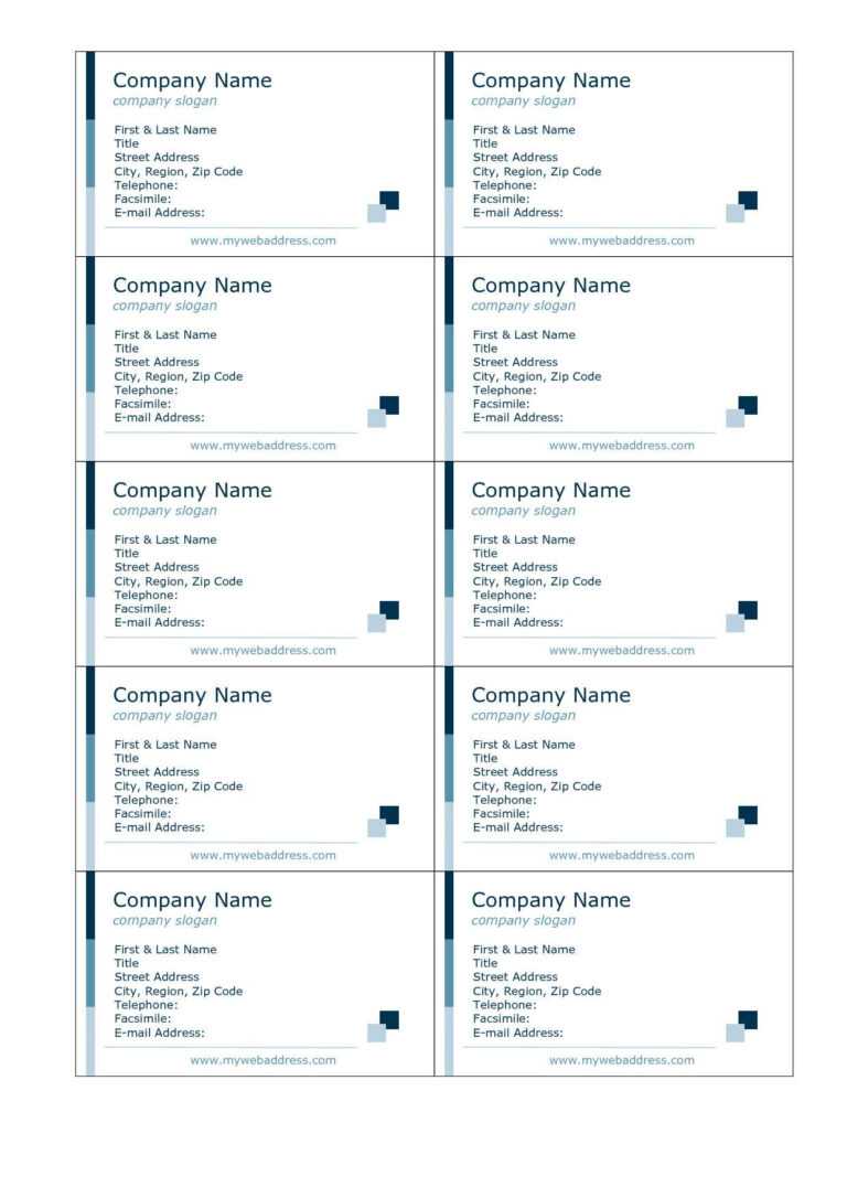 Image 3 for Business Card Template Word 2010