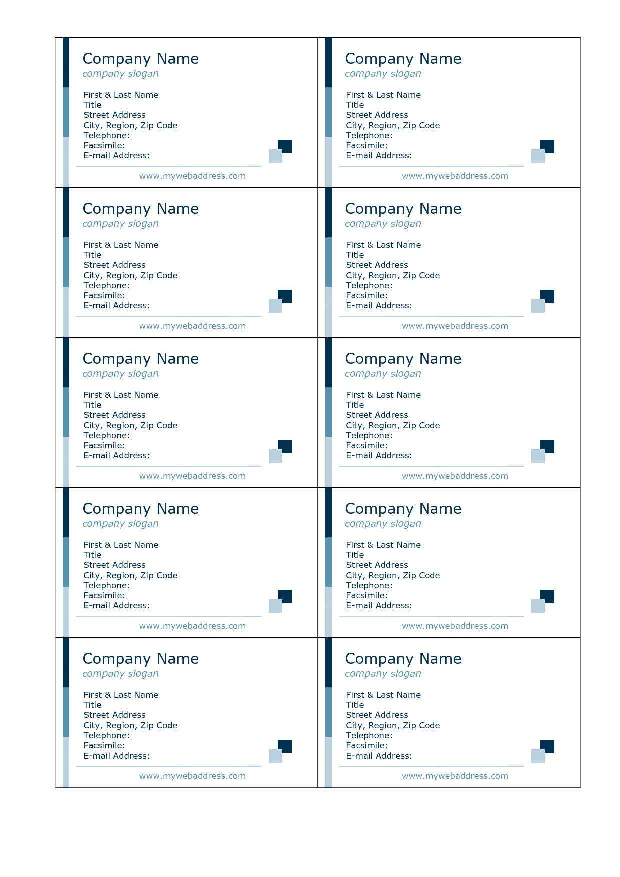 Word 2010 Business Card Template Beautiful Blank Business Throughout Business Card Template Word 2010