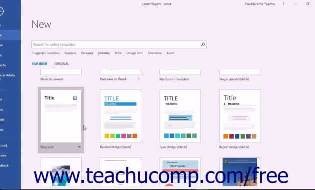 Word 2016 Tutorial Using Templates Microsoft Training pertaining to Training Manual Template Microsoft Word