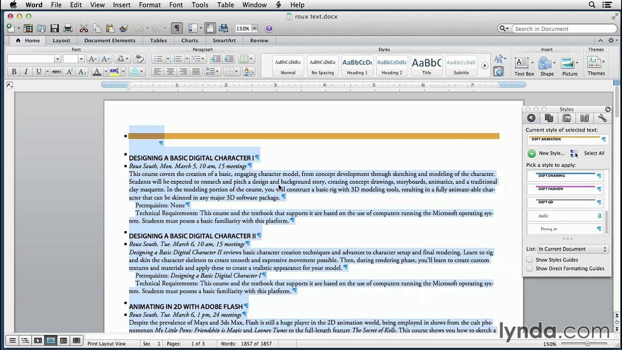 Word And Indesign Tutorial: Creating A Word Template With Indesign Styles |  Lynda Regarding How To Insert Template In Word