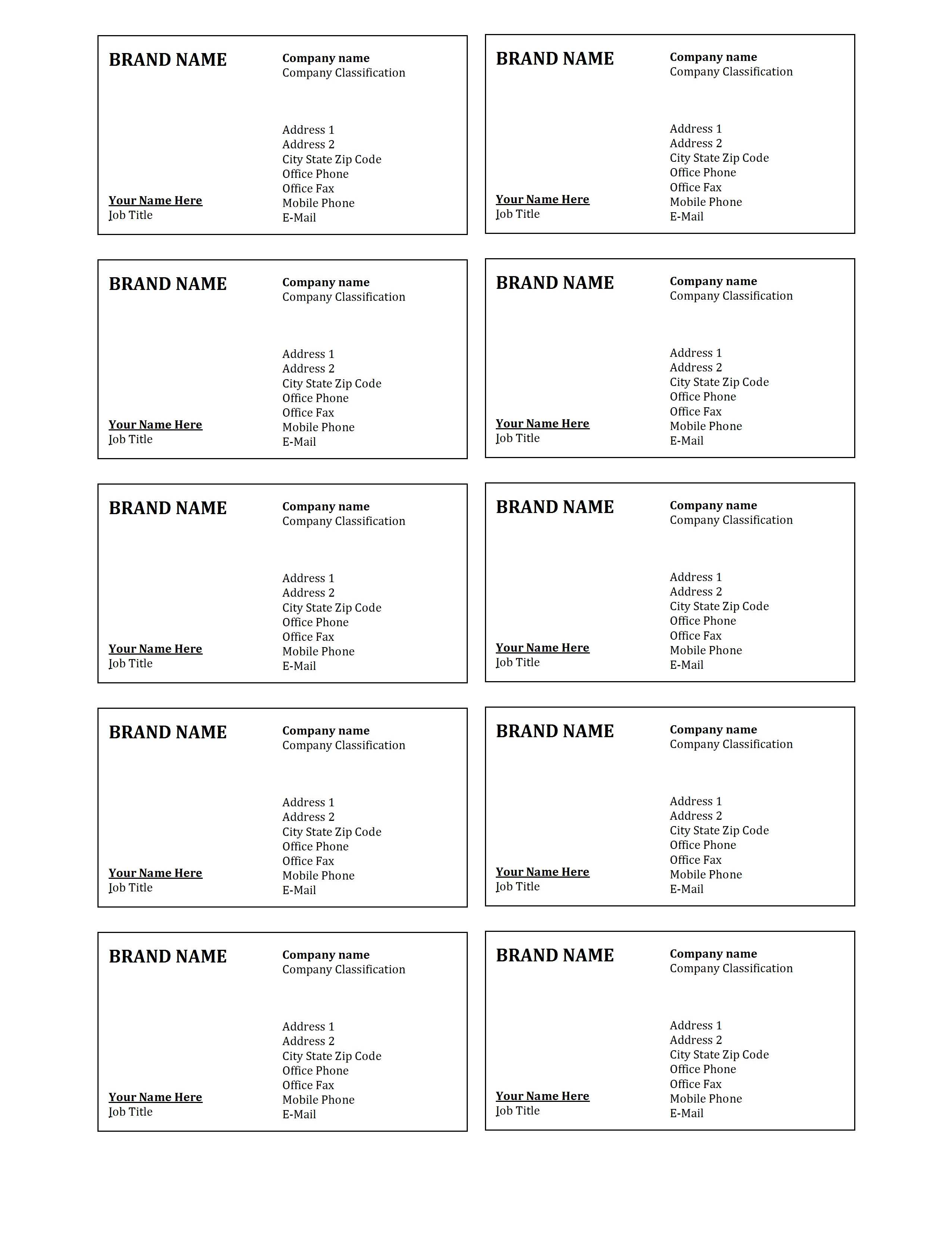 Word Business Card Template Letters How To Edit Avery 8371 For Business Card Template Word 2010