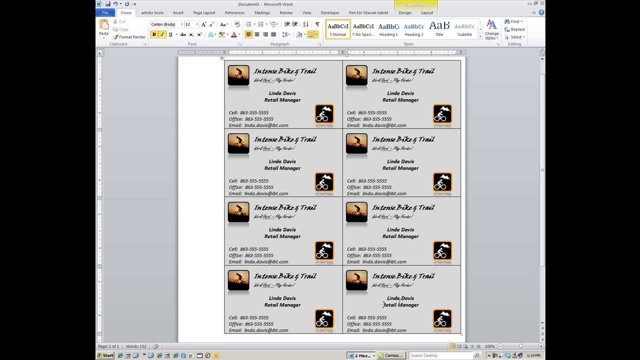 Word: How To Create Custom Business Cards Inside Business Card Template For Word 2007