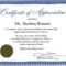 Work Anniversary Certificate Templates | Free Download With Anniversary Certificate Template Free