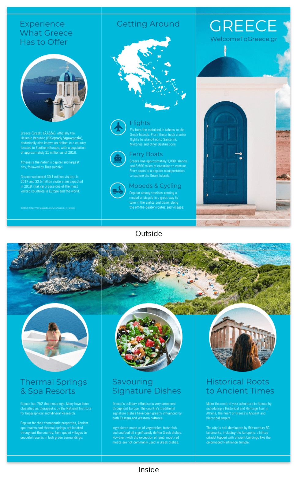 World Travel Tri Fold Brochure Template – Venngage Pertaining To Travel Guide Brochure Template