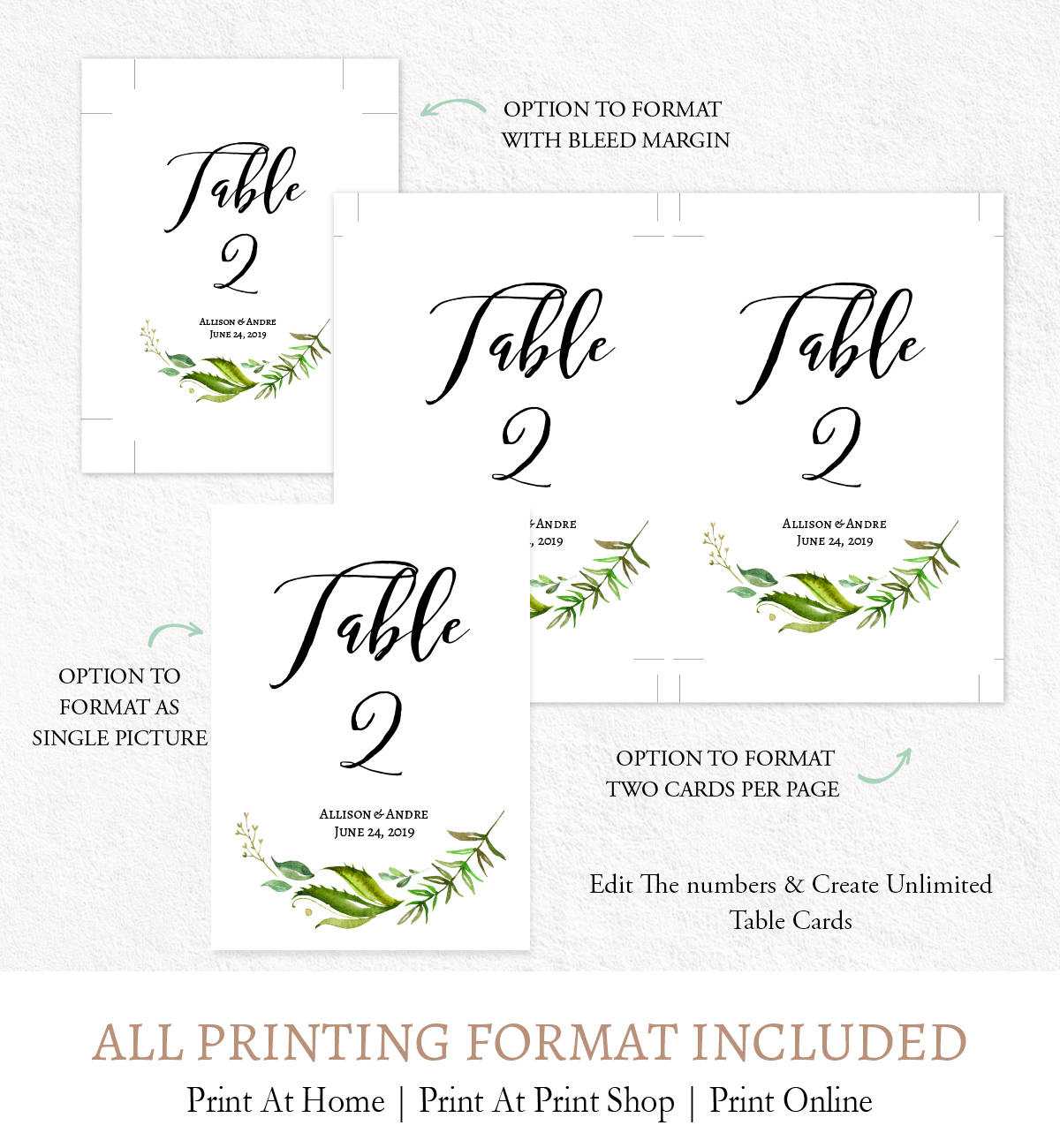 Wreath Table Numbers Template, L3 Throughout Table Number Cards Template