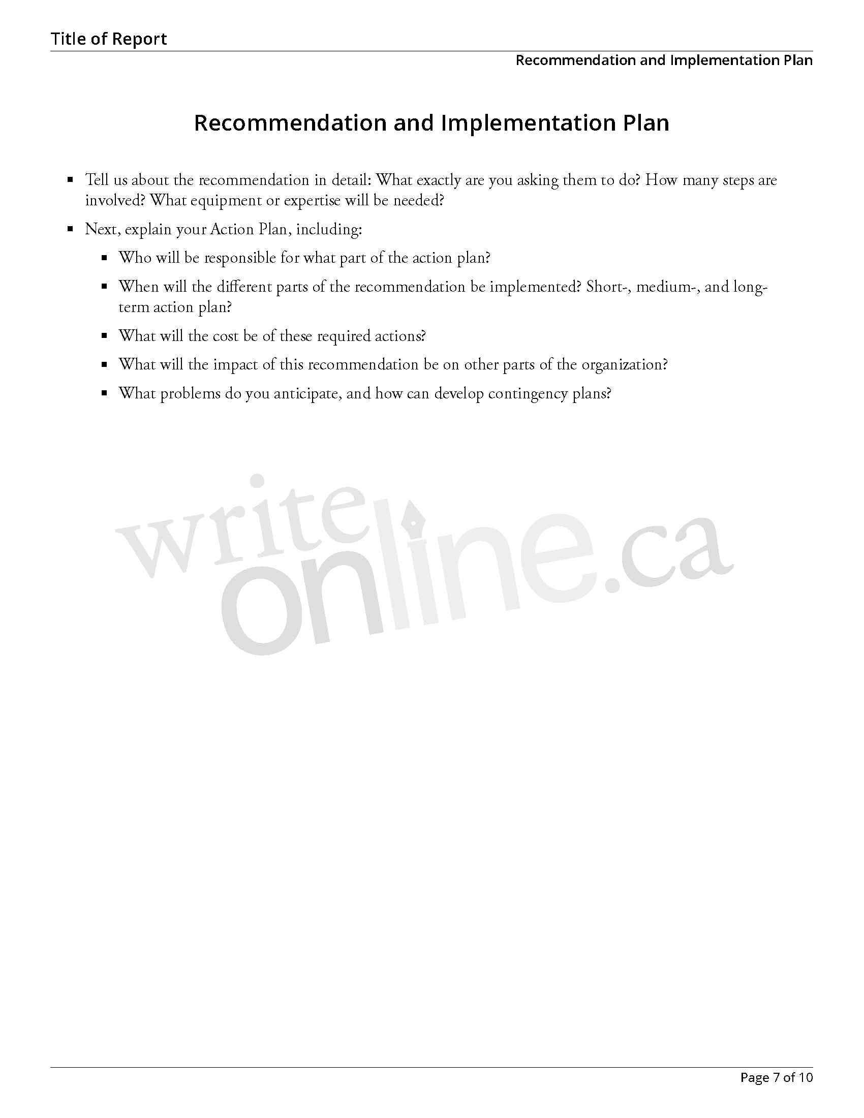 Write Online: Case Study Report Writing Guide – Resources Throughout Recommendation Report Template