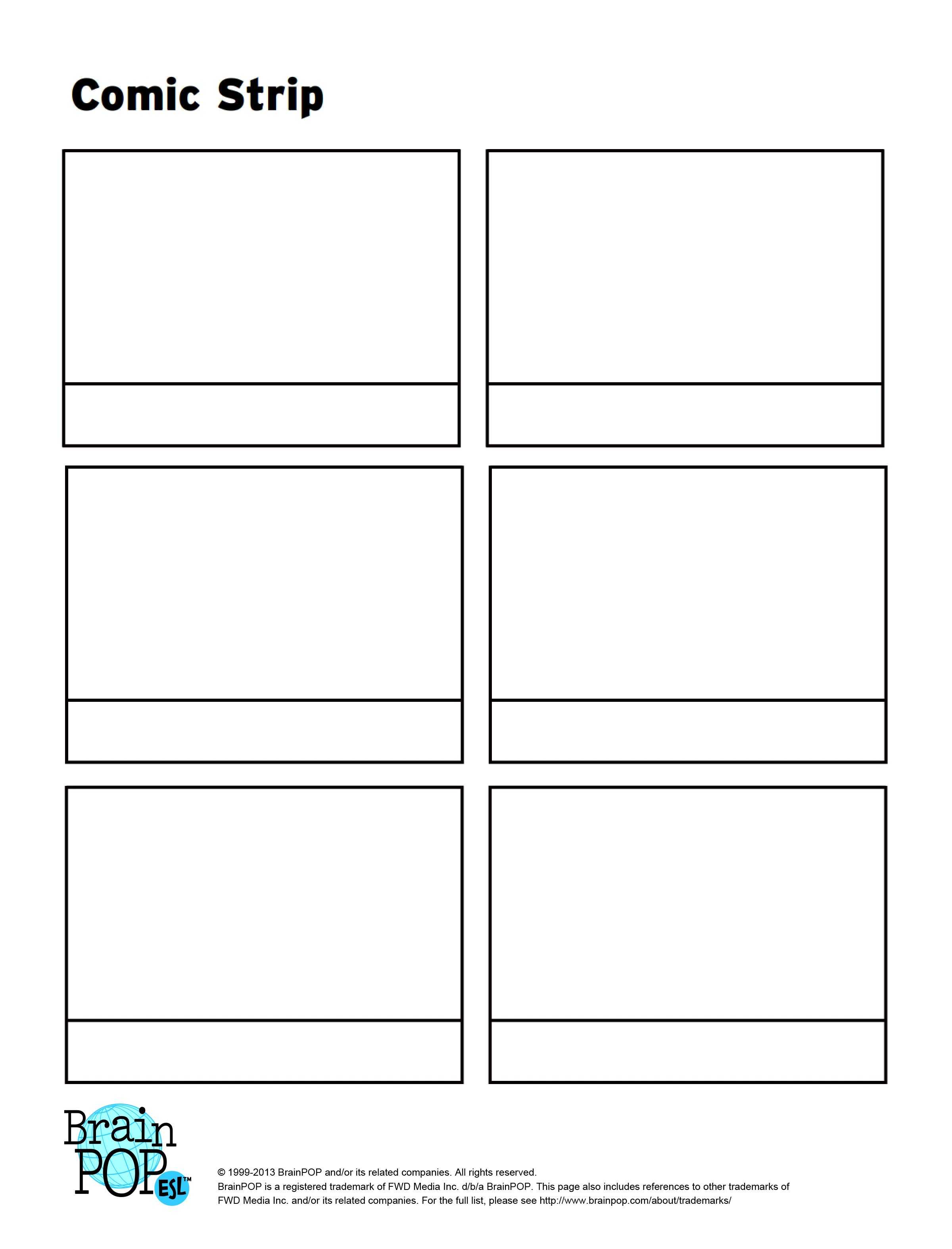 Write, Sequence And Illustrate A Story Using This Blank With Printable Blank Comic Strip Template For Kids