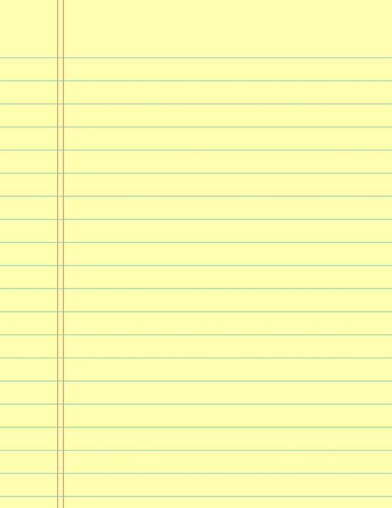 Notebook Paper Template For Word