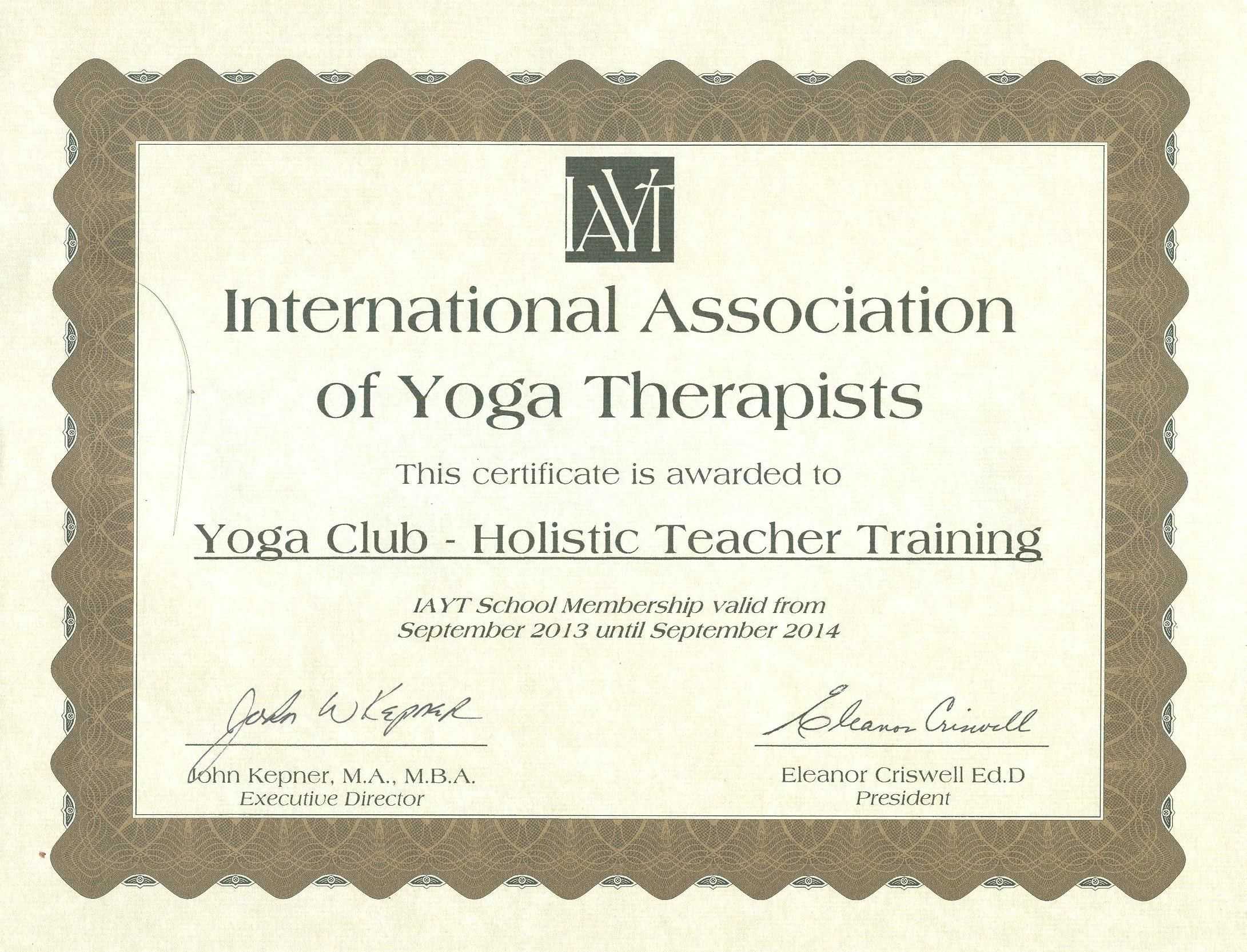 Yoga Alliance Teacher Training Certificate Template Learn Throughout Life Membership Certificate Templates