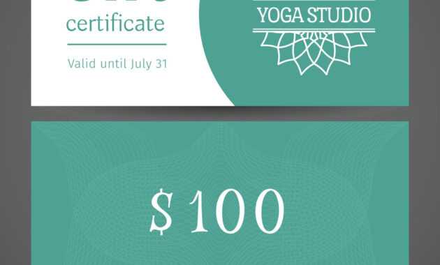 Yoga Studio Gift Certificate Template pertaining to Yoga Gift Certificate Template Free